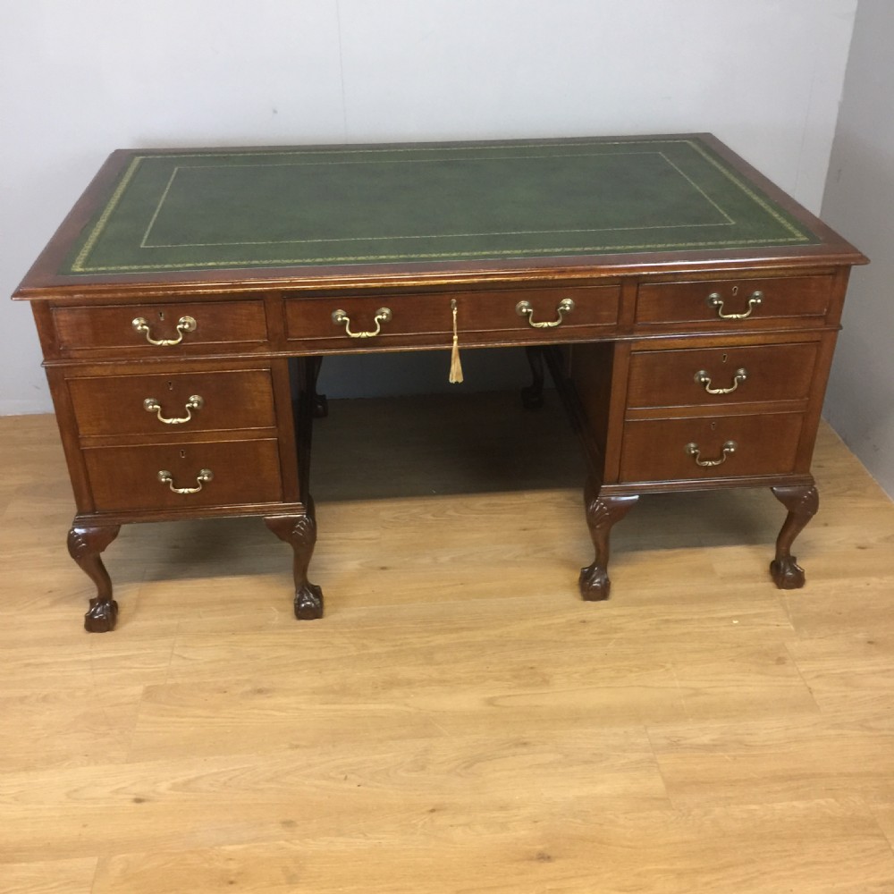 Mahogany Chippendale style three part desk 