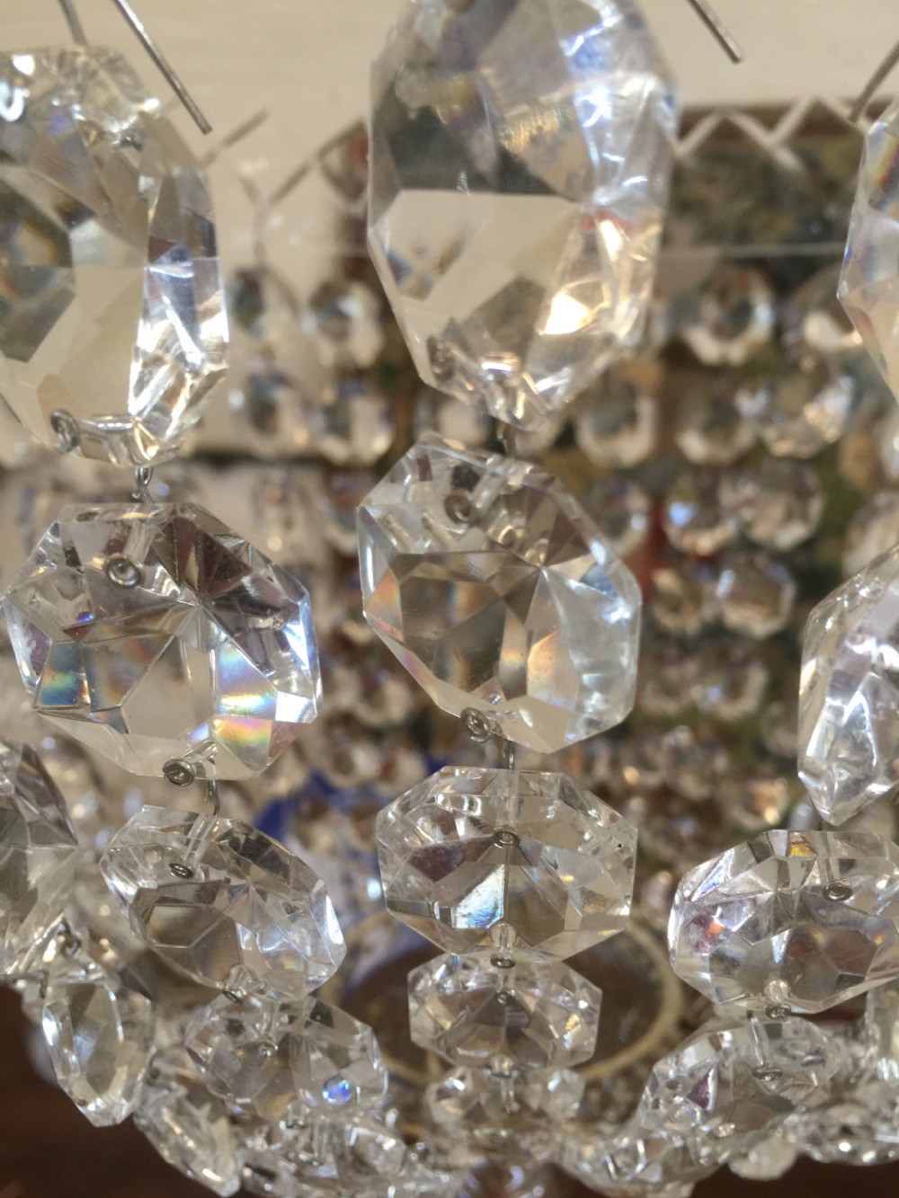 Large Pair of cut glass purse chandeliers  View IX
