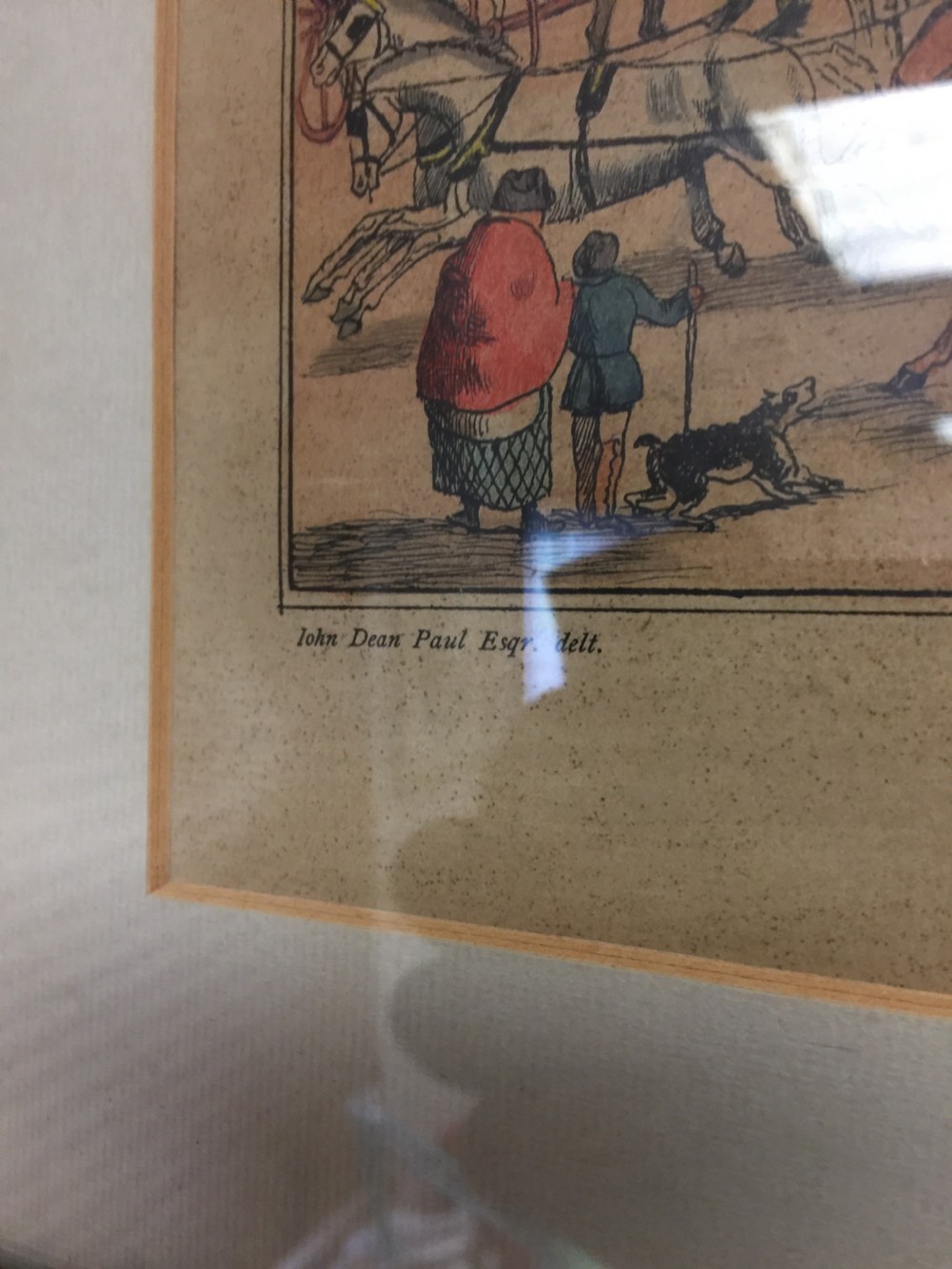 Four nineteenth century prints titled Trip to Brighton in Hogarth frames  View VII