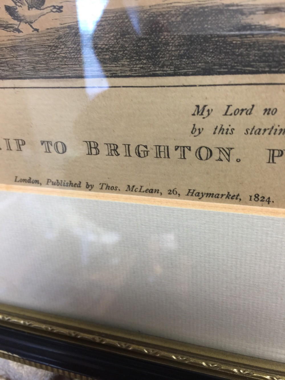 Four nineteenth century prints titled Trip to Brighton in Hogarth frames  View VIII