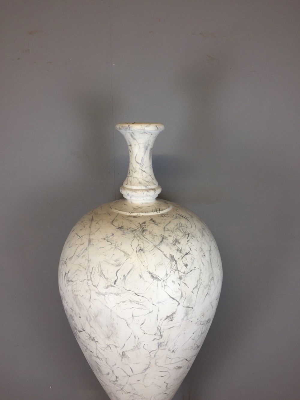 Large country house wooden faux marble urn  View III