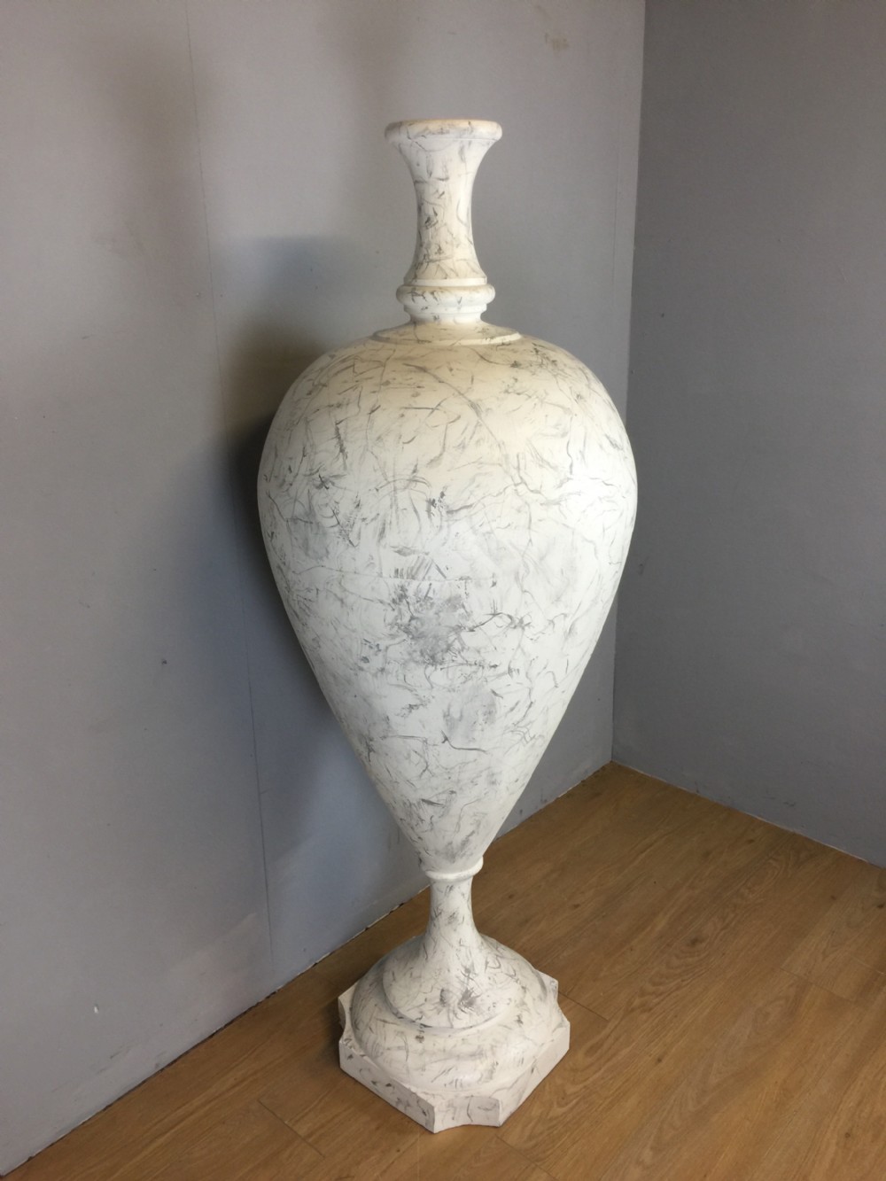 Large country house wooden faux marble urn  View IV