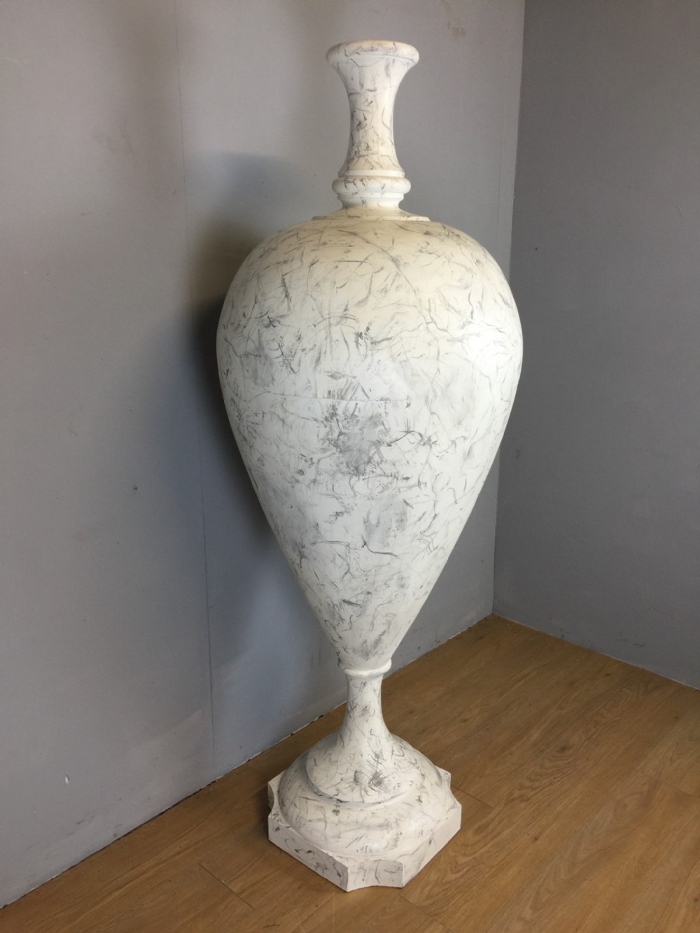 Large country house wooden faux marble urn  View V