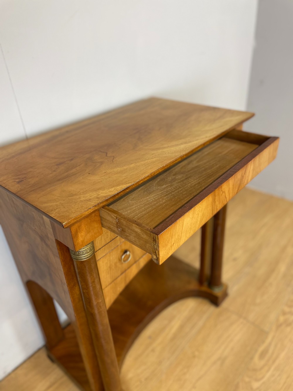 Nineteenth century Biedermeier walnut side table  View X