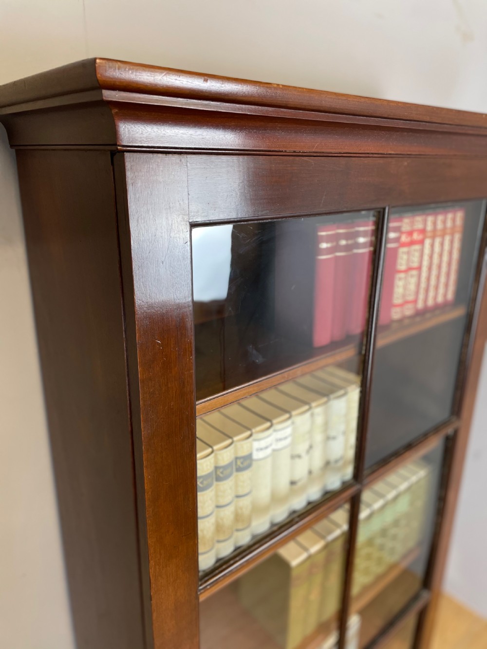 Nineteenth century freestanding mahogany glazed bookcase  View II