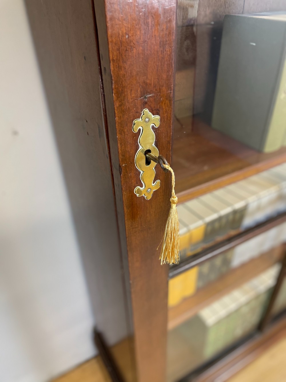 Nineteenth century freestanding mahogany glazed bookcase  View X