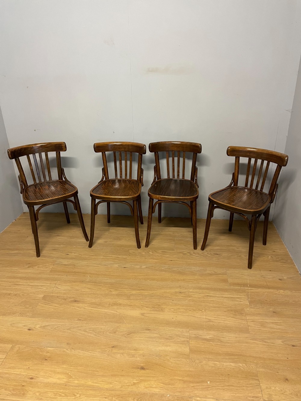 Set of four bentwood cafe chairs  View IX