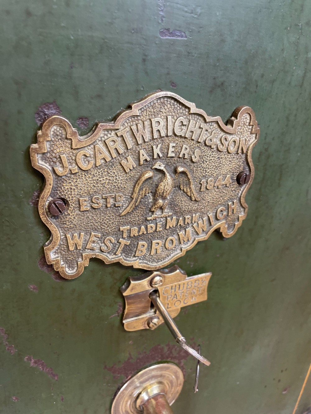 Nineteenth century safe by j Cartwright with keys  View III