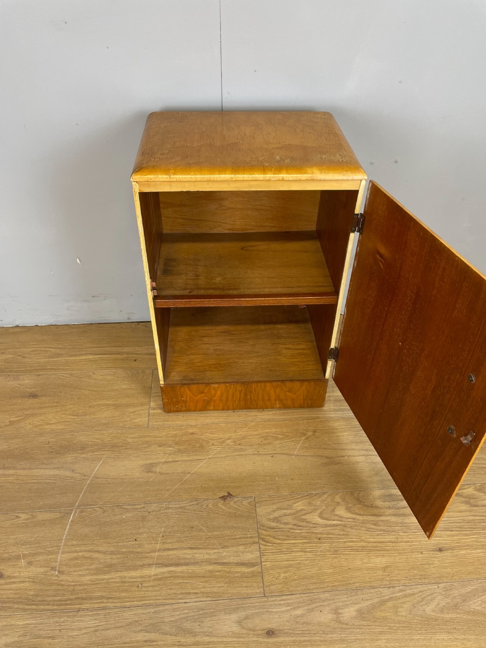 Art Deco birds eye maple cabinet  View V
