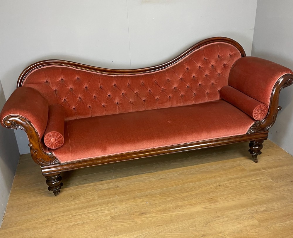 Nineteenth century mahogany framed scroll end sofa 
