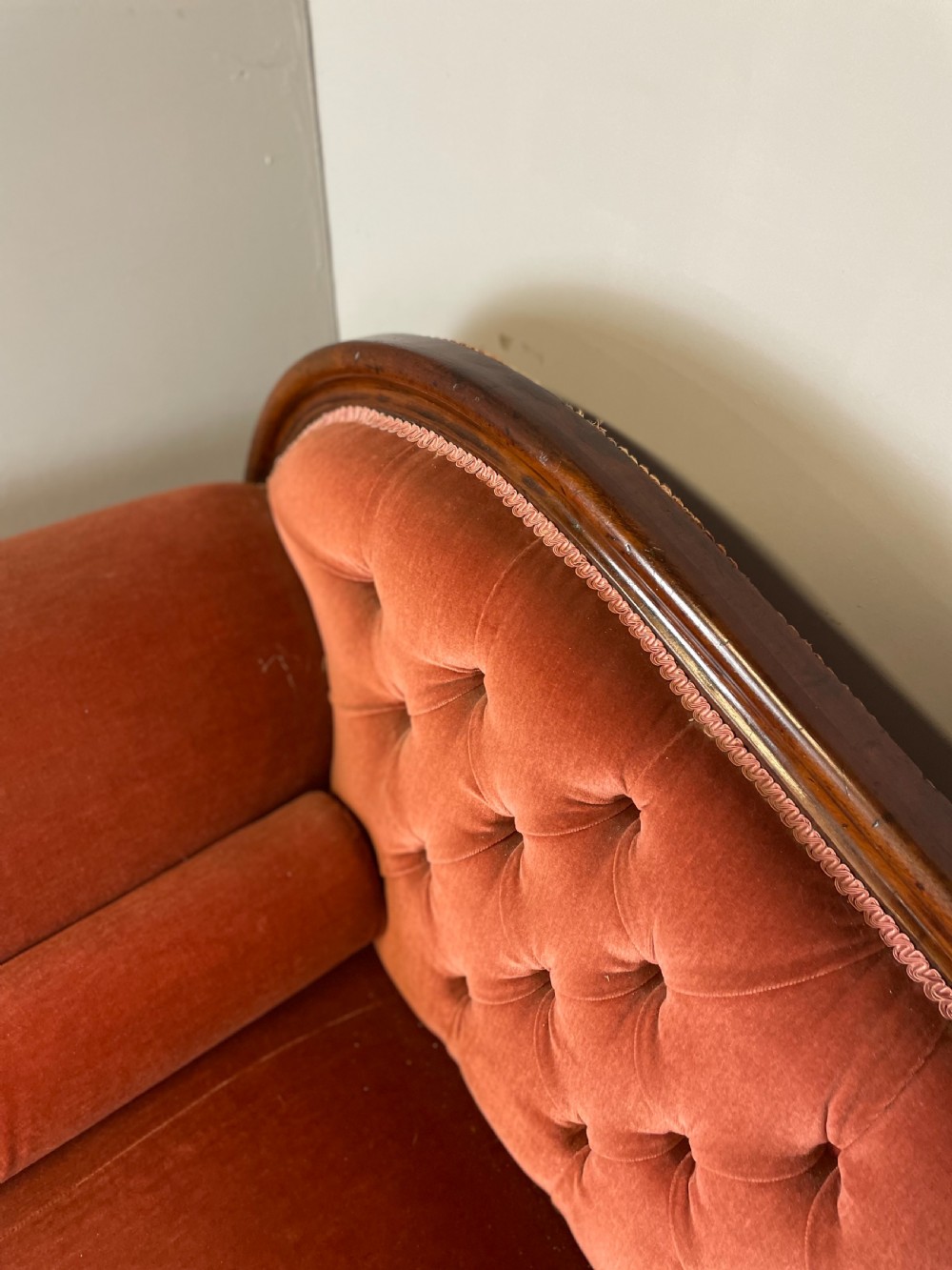 Nineteenth century mahogany framed scroll end sofa  View VI