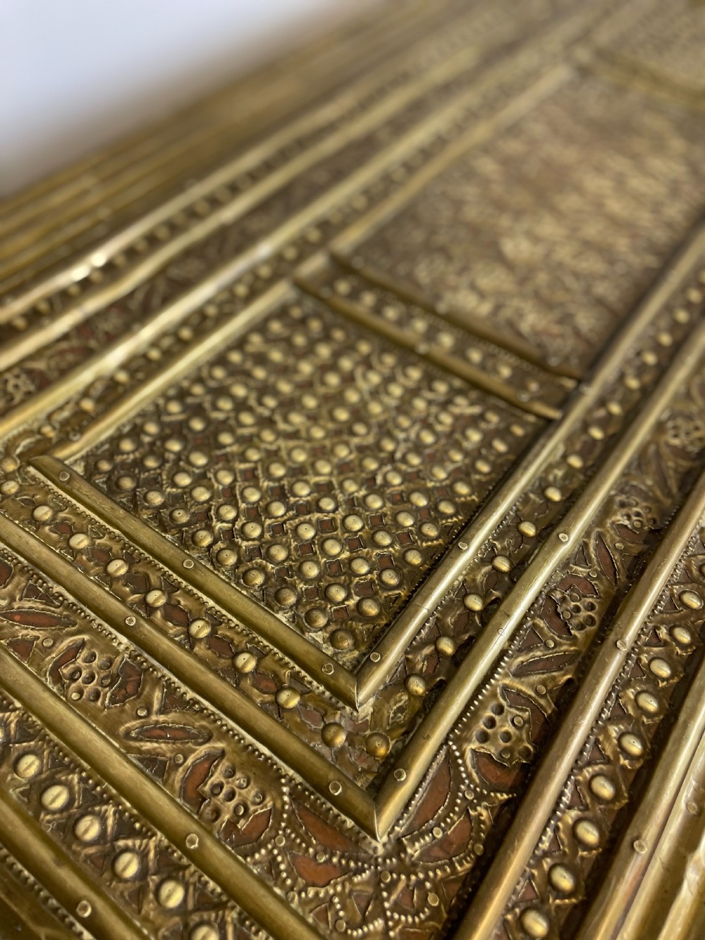 Late nineteenth century brass and teak Zanzibar chest  View V