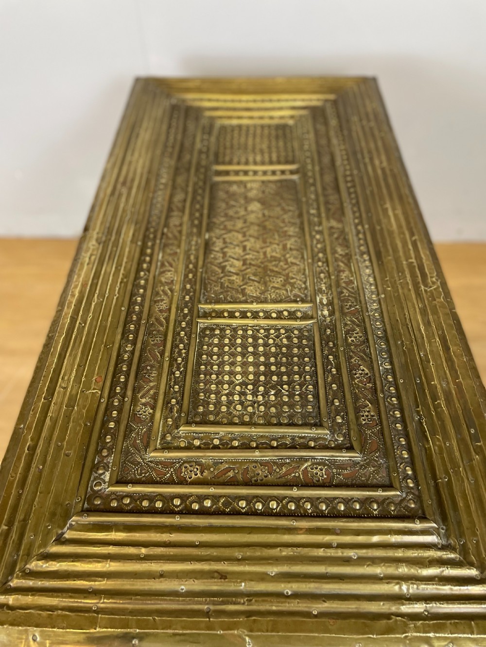 Late nineteenth century brass and teak Zanzibar chest  View X