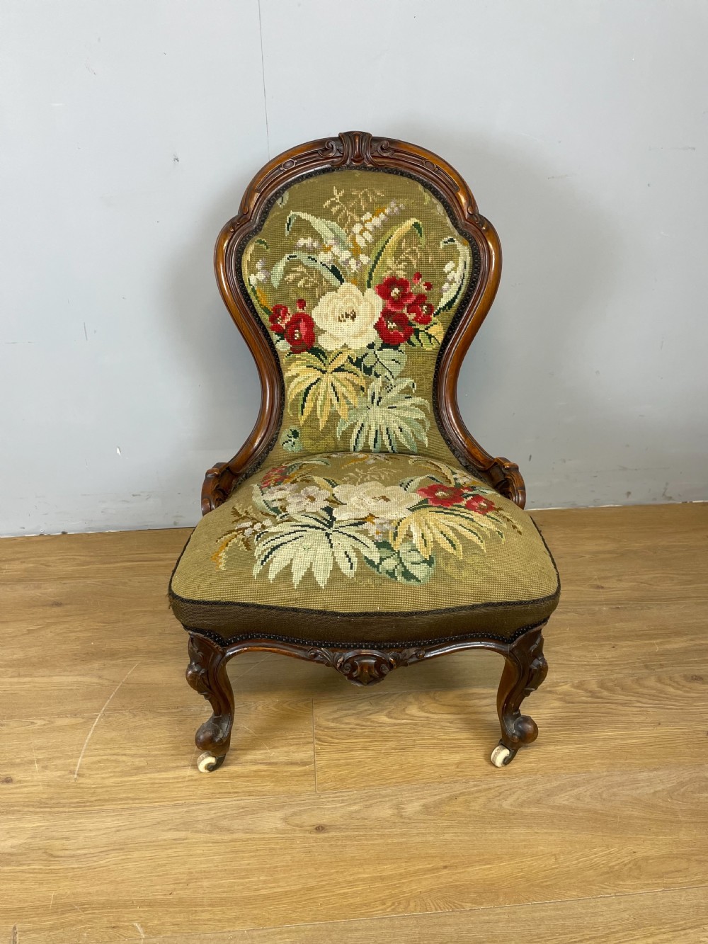 Nineteenth century walnut nursing chair 