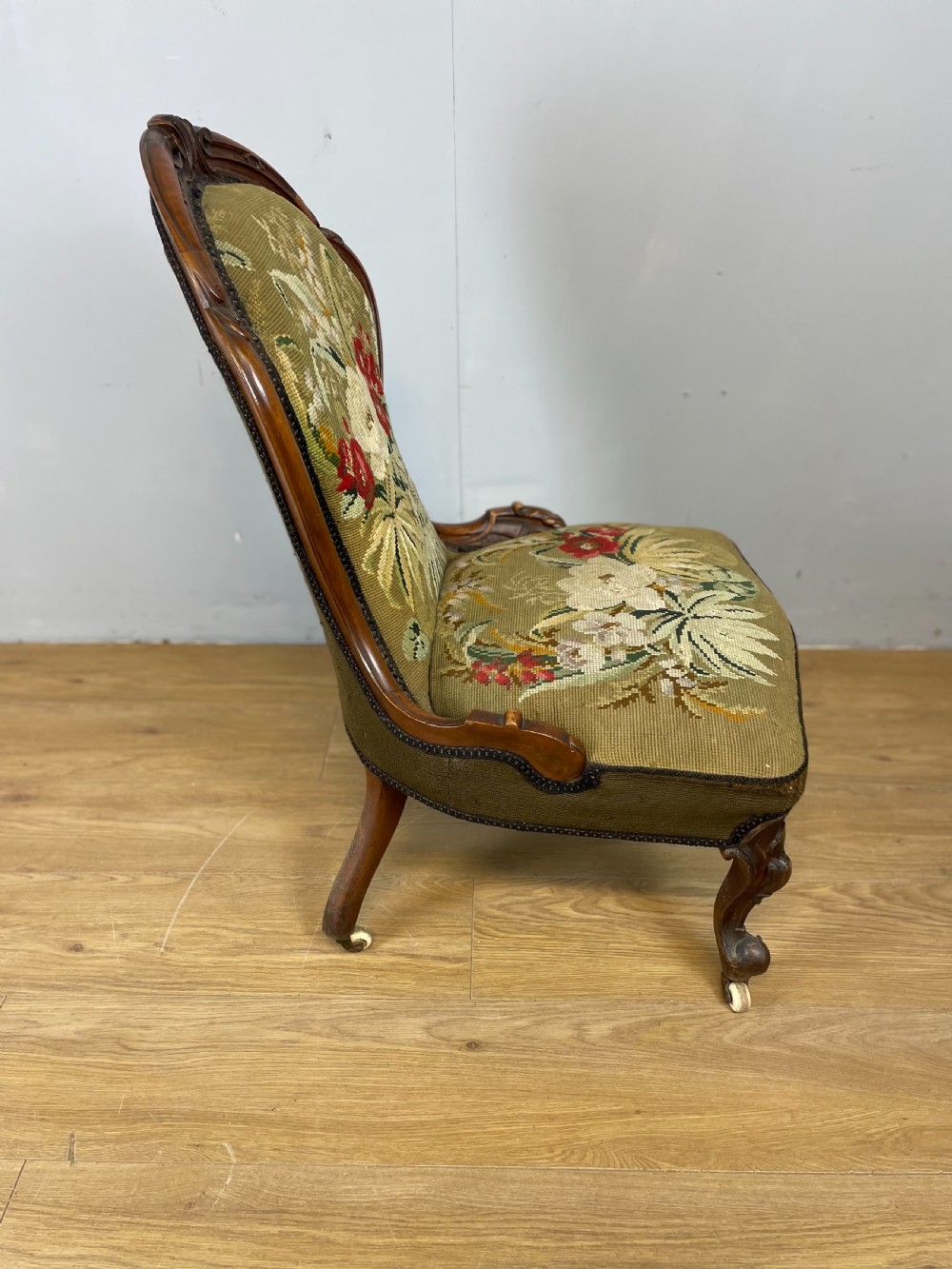 Nineteenth century walnut nursing chair  View IV