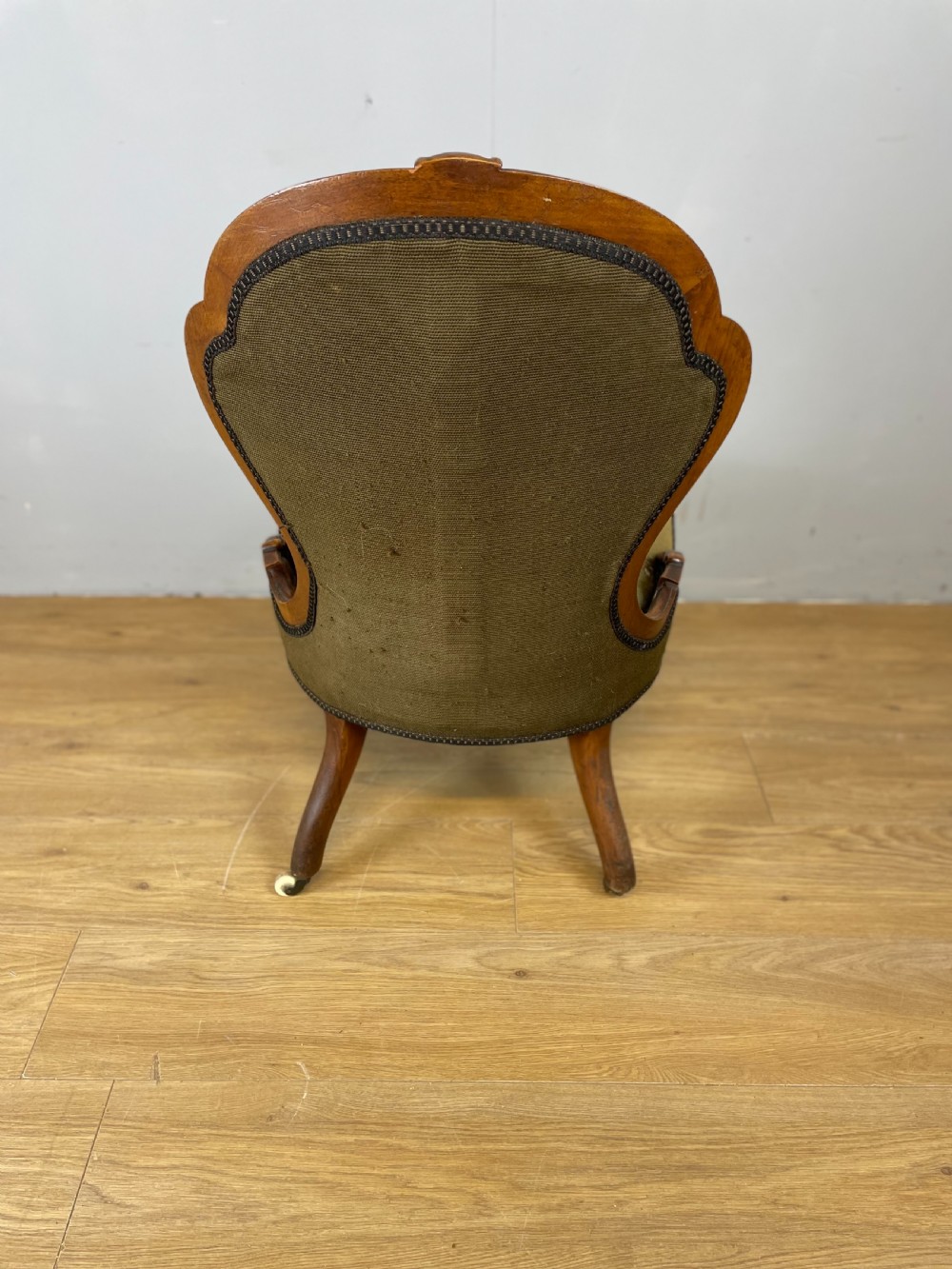 Nineteenth century walnut nursing chair  View V