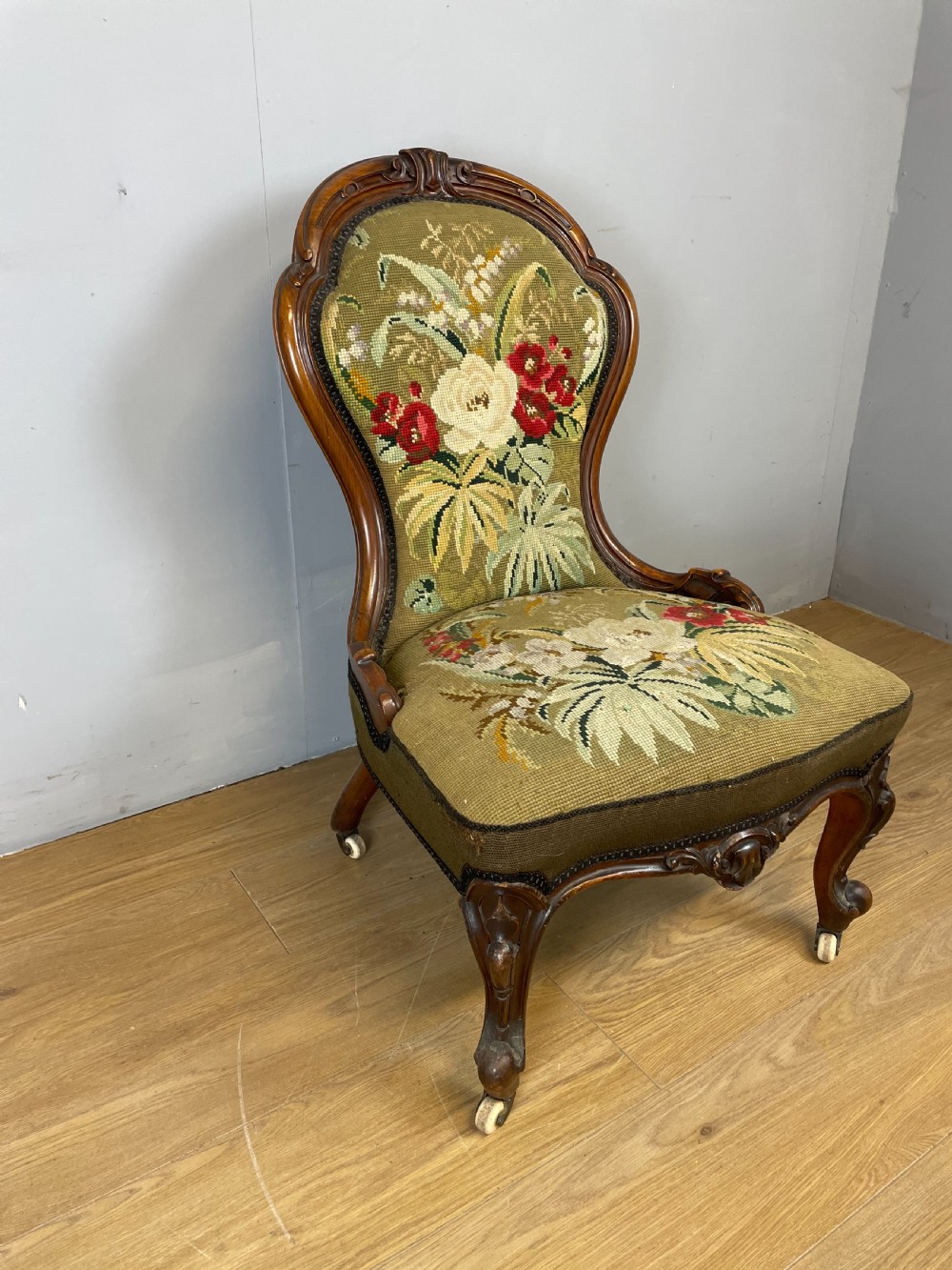 Nineteenth century walnut nursing chair  View VI