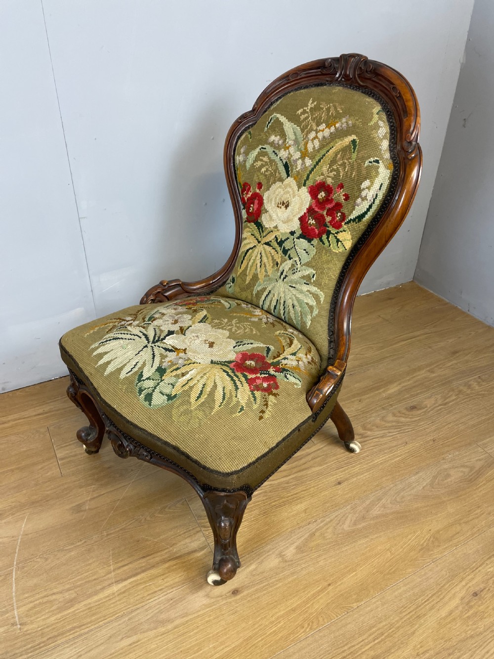 Nineteenth century walnut nursing chair  View VIII