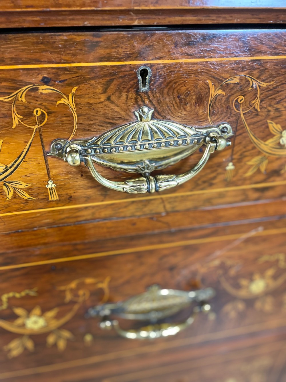 Nineteenth century inlaid rosewood clothes press View VIII