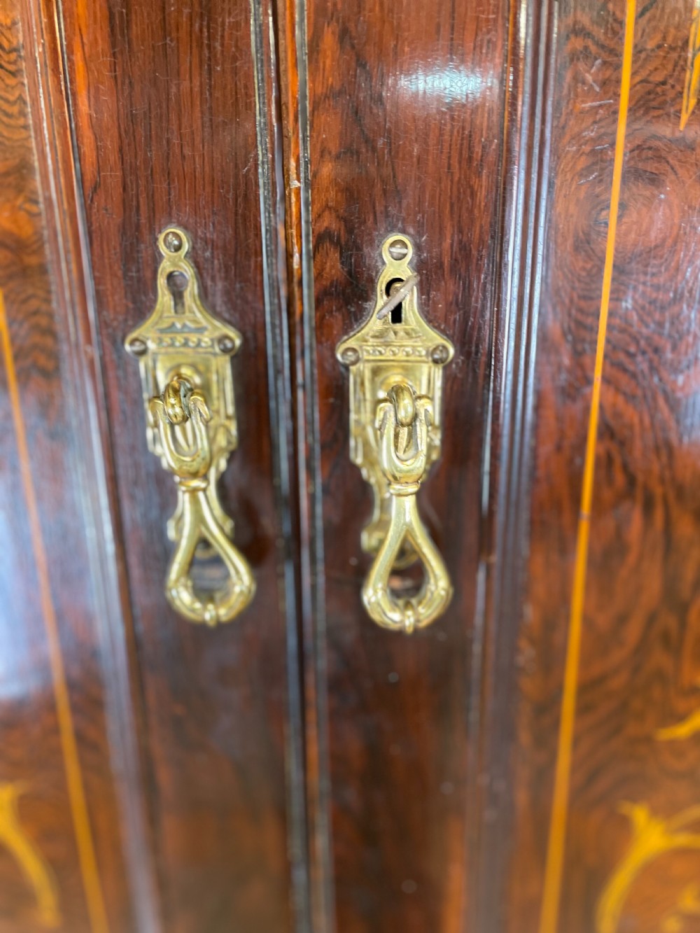 Nineteenth century inlaid rosewood clothes press View IX