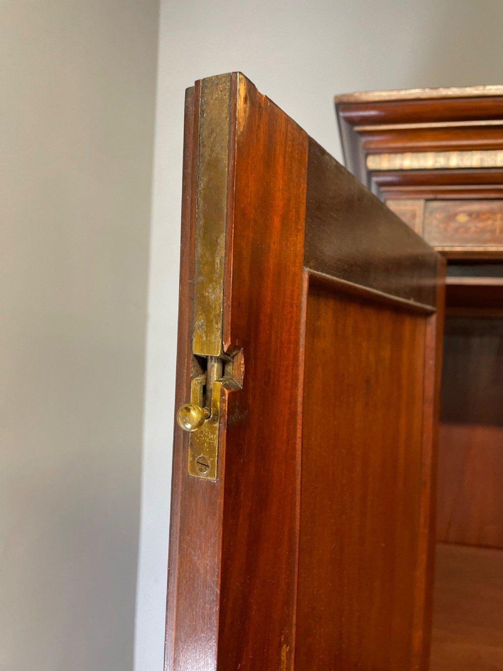 Nineteenth century inlaid rosewood clothes press View XVII