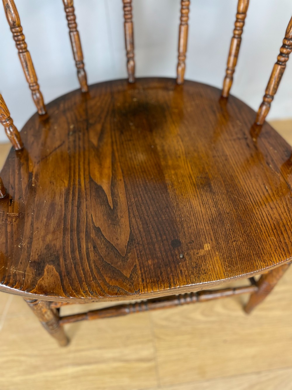 Late nineteenth century small oak Windsor chair  View VIII