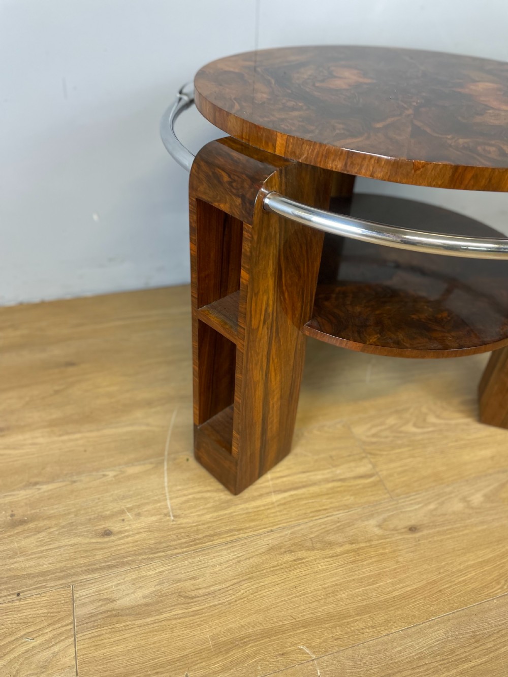 Art Deco burr walnut coffee table  View III