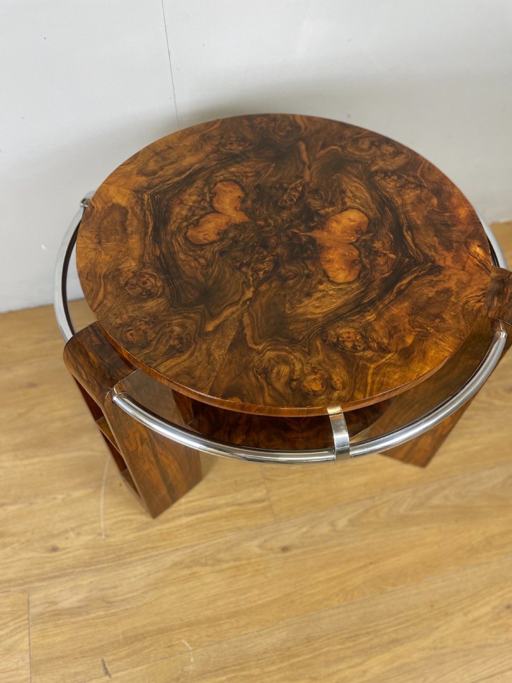 Art Deco burr walnut coffee table  View V