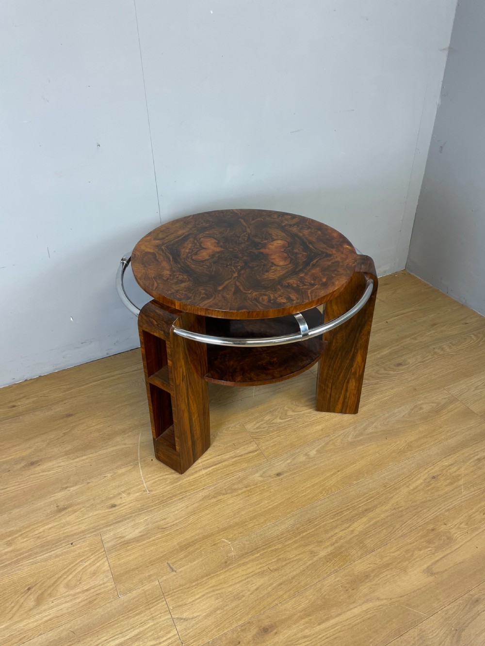 Art Deco burr walnut coffee table  View X