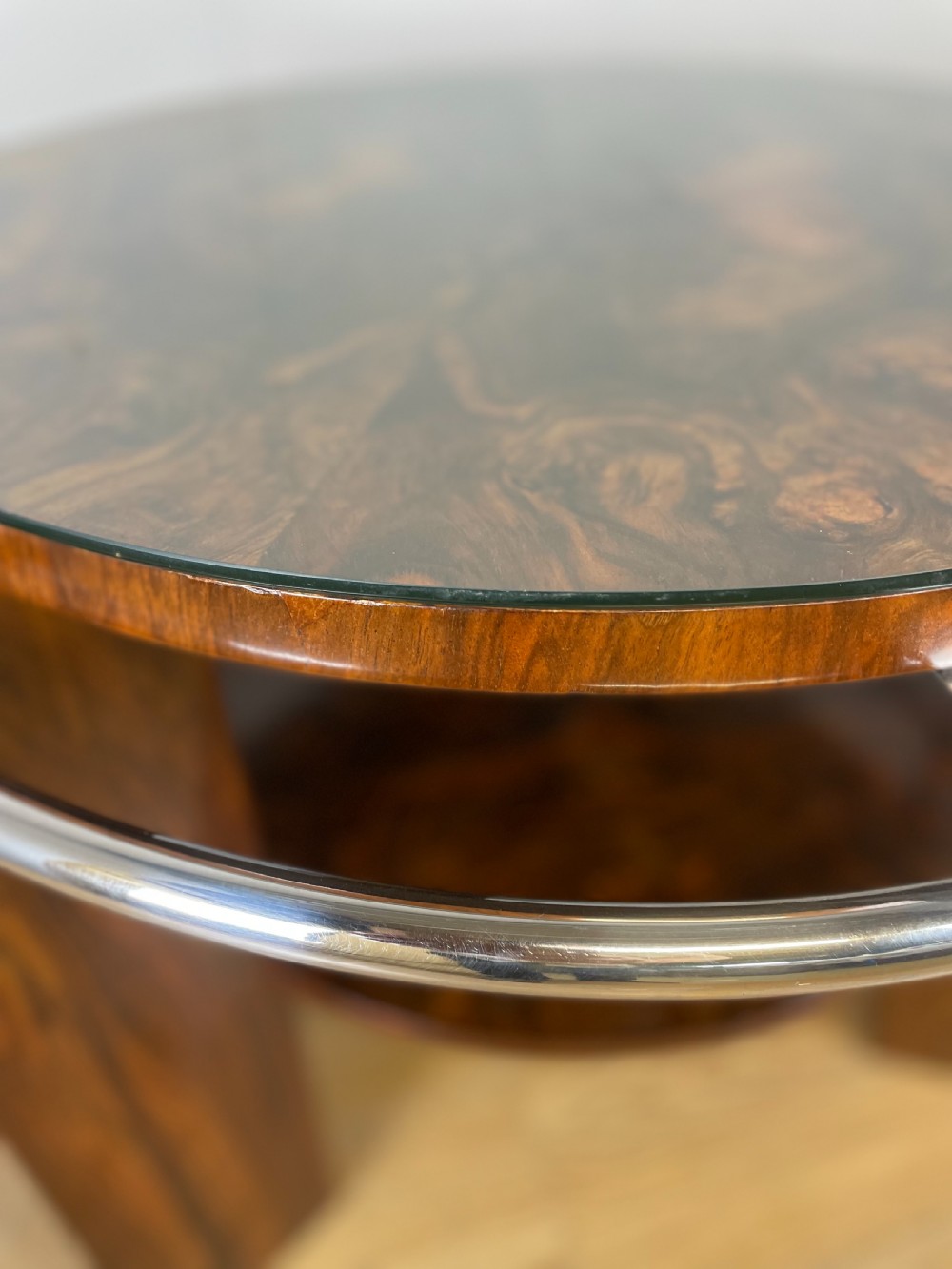Art Deco burr walnut coffee table  View XI