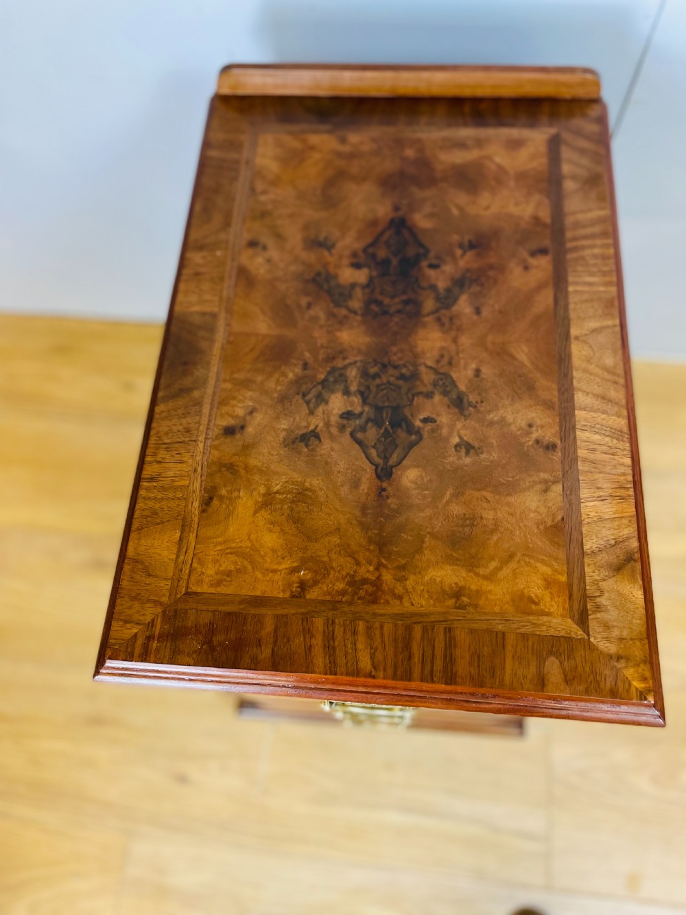 Pair of burr walnut late nineteenth century bedside cabinets  View VI