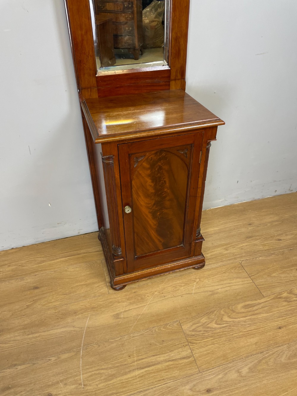 Flame mahogany nineteenth century  slim hall stand  View II