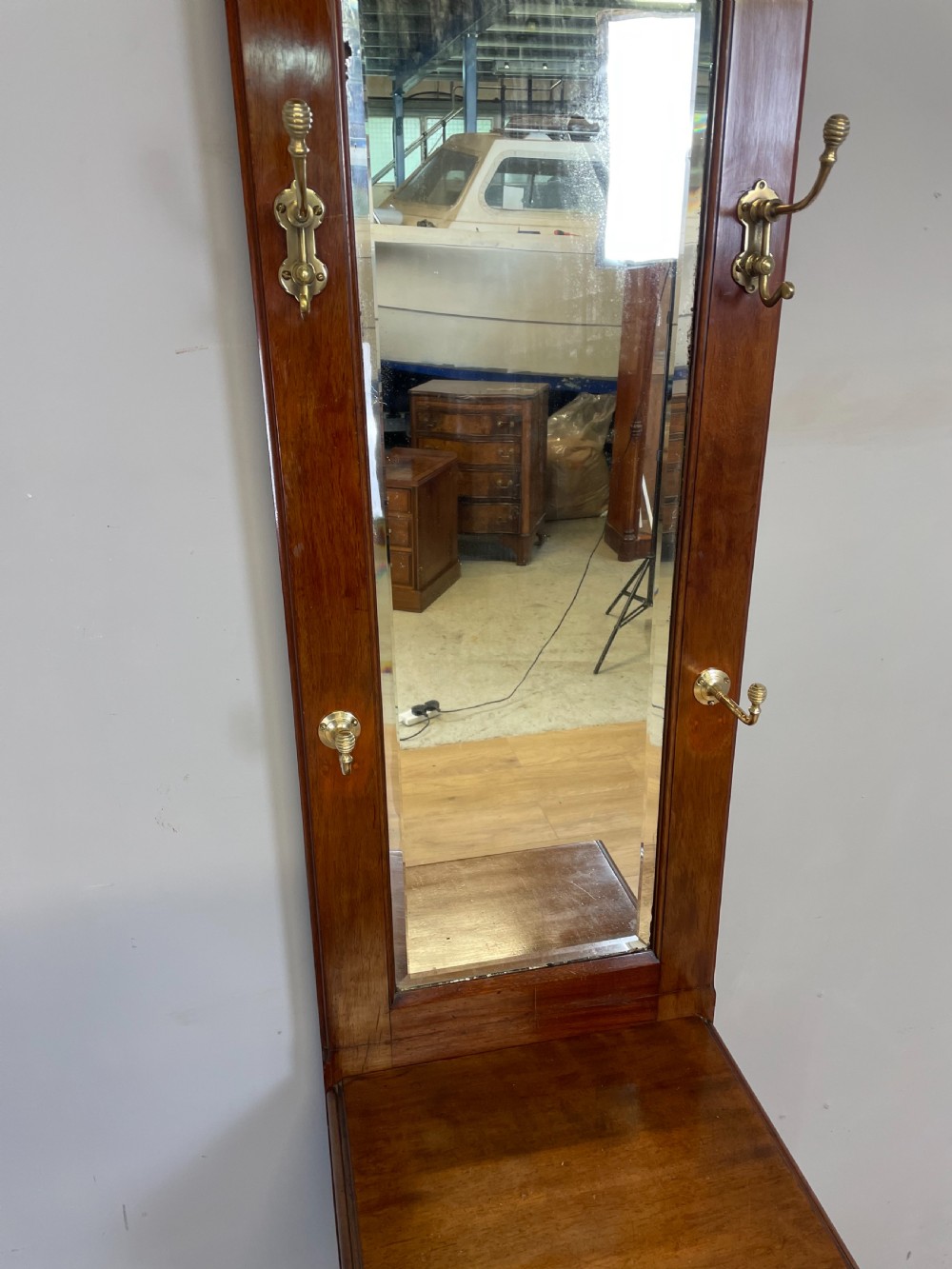 Flame mahogany nineteenth century  slim hall stand  View IV