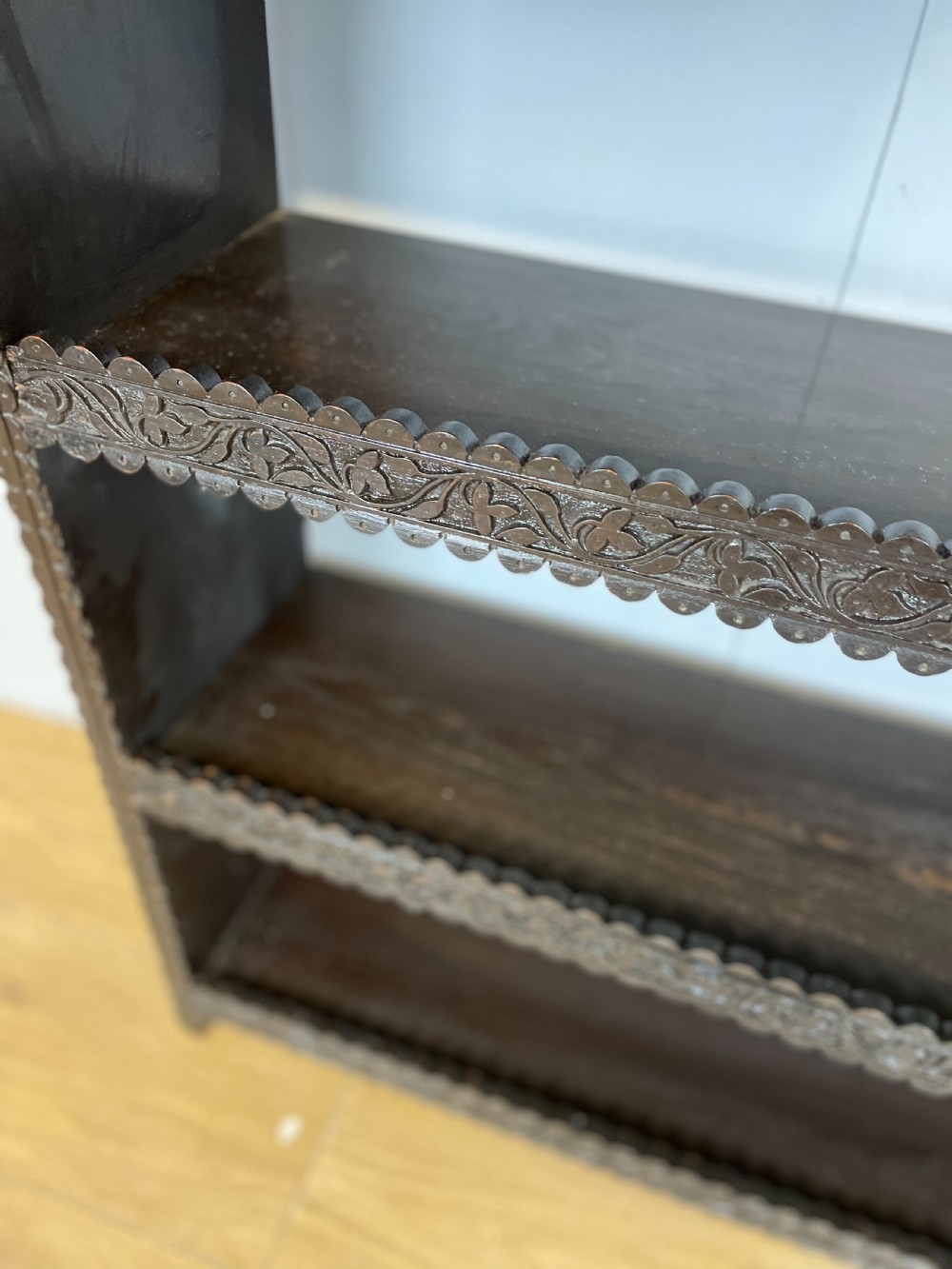 Nineteenth century Anglo Indian carved bookshelves View VII