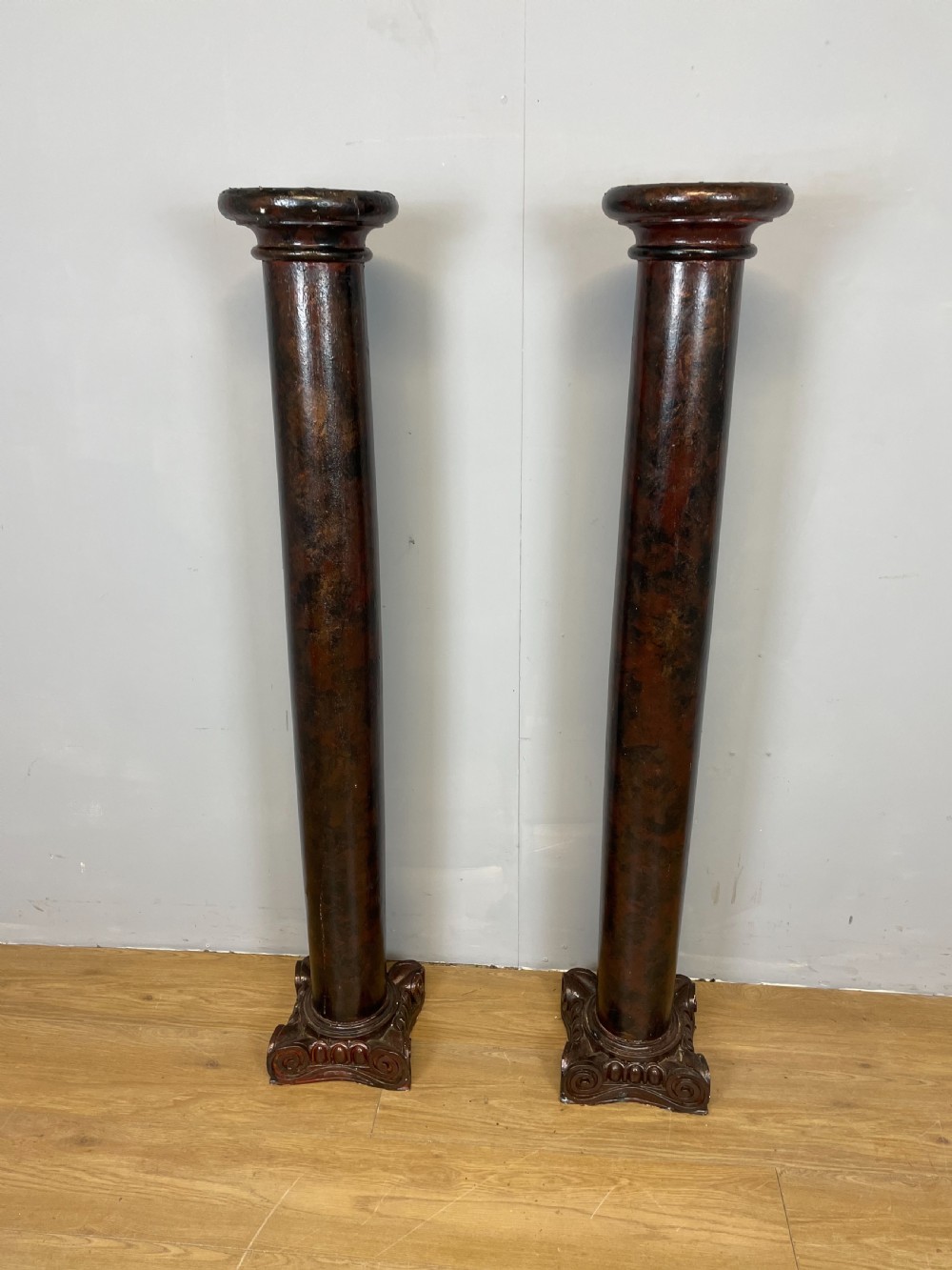 Pair of late nineteenth scagliola pine columns  View VI