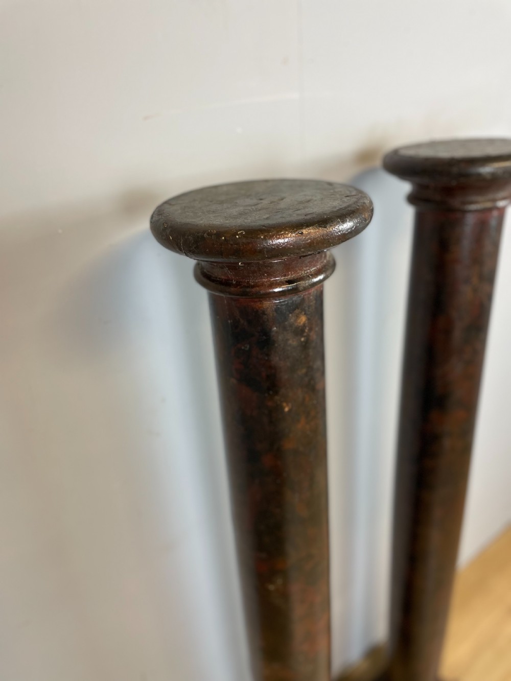 Pair of late nineteenth century scagliola pine columns  View II