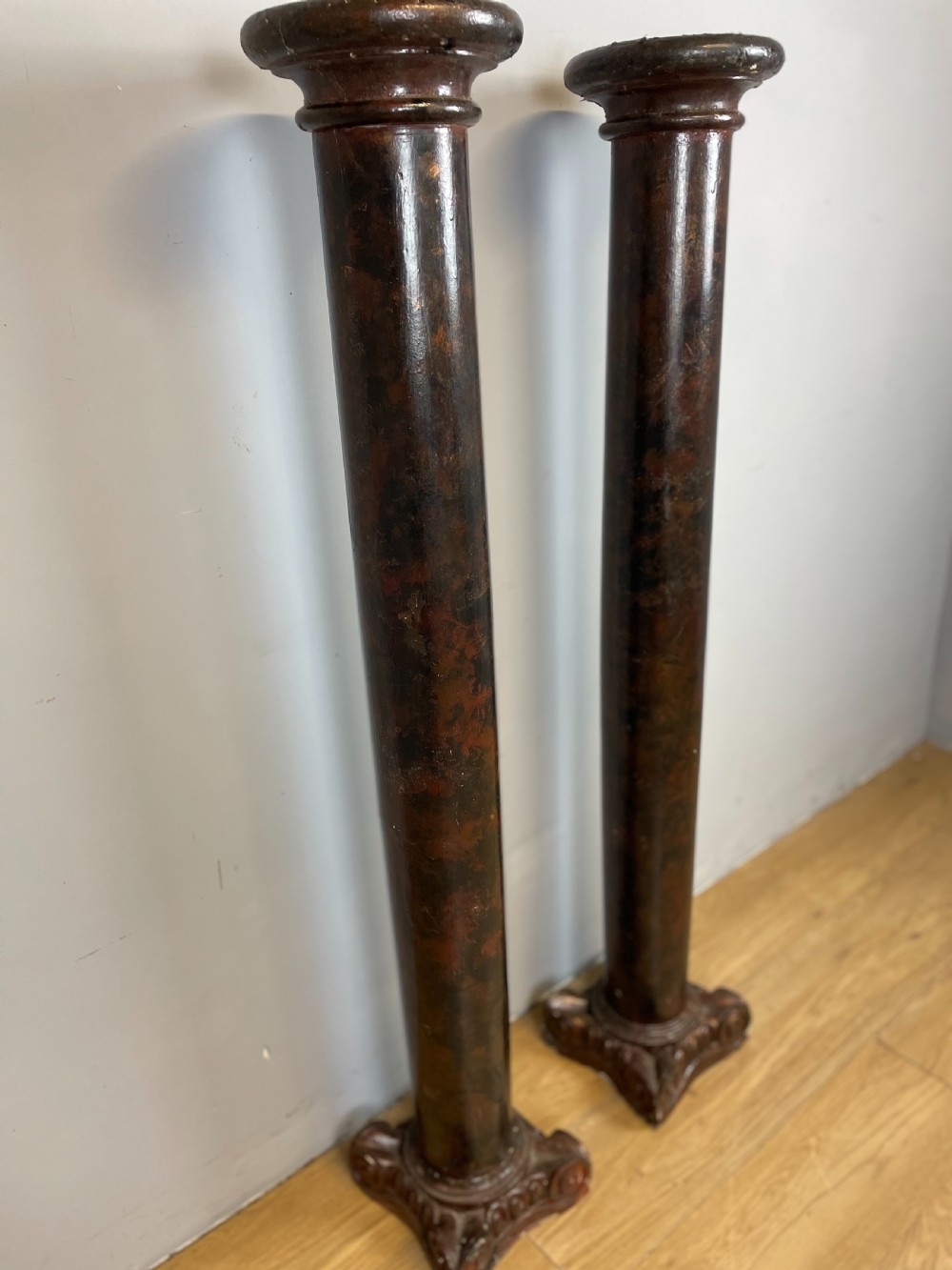 Pair of late nineteenth century scagliola pine columns  View III
