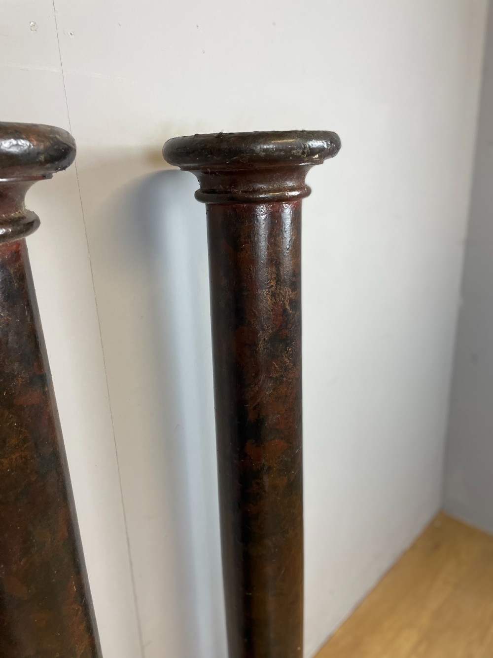 Pair of late nineteenth century scagliola pine columns  View V