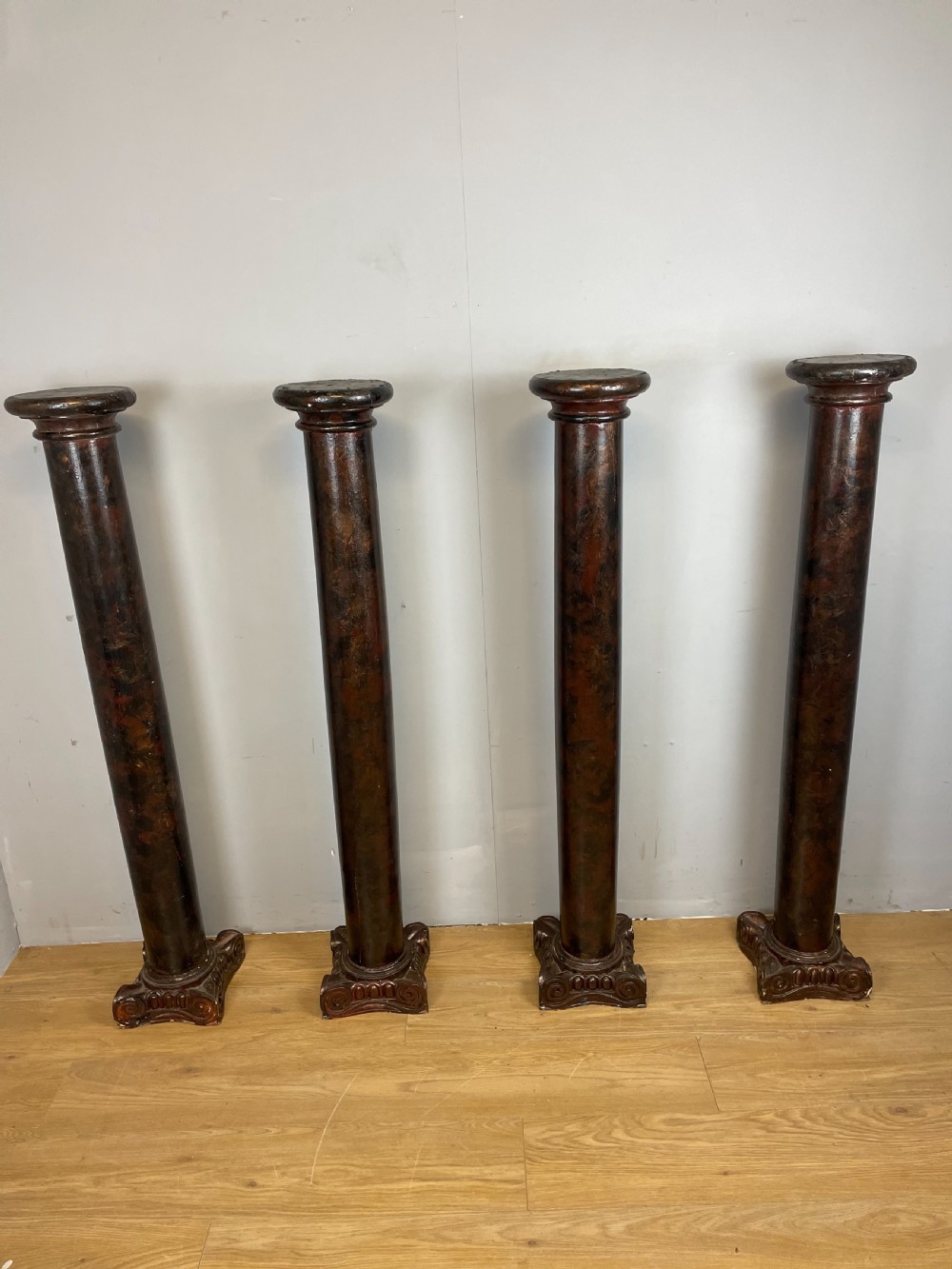 Pair of late nineteenth century scagliola pine columns  View IX