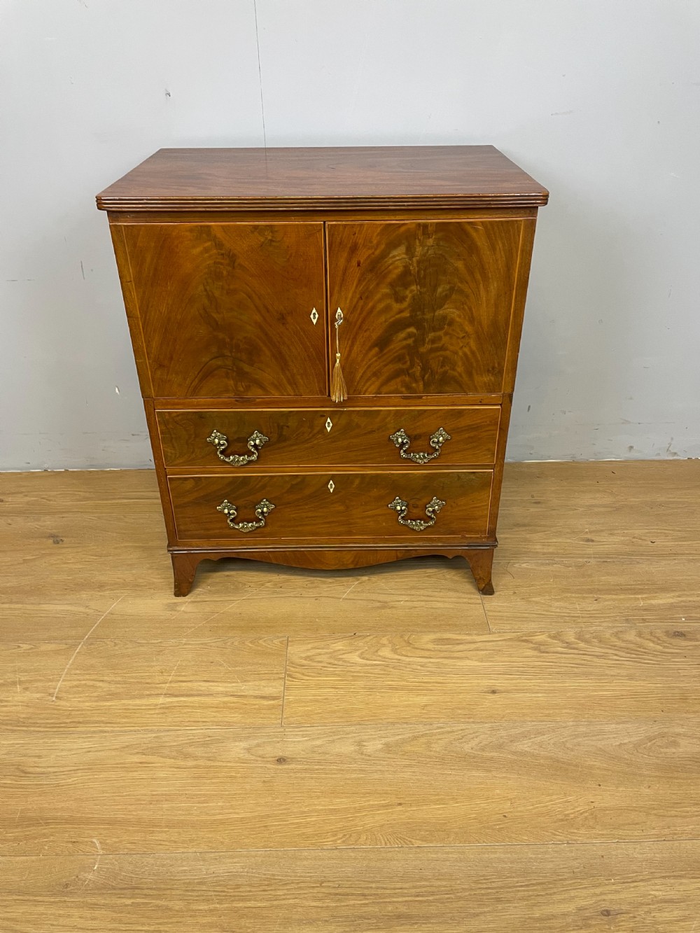 Edwardian flame mahogany  two door side cabinet 
