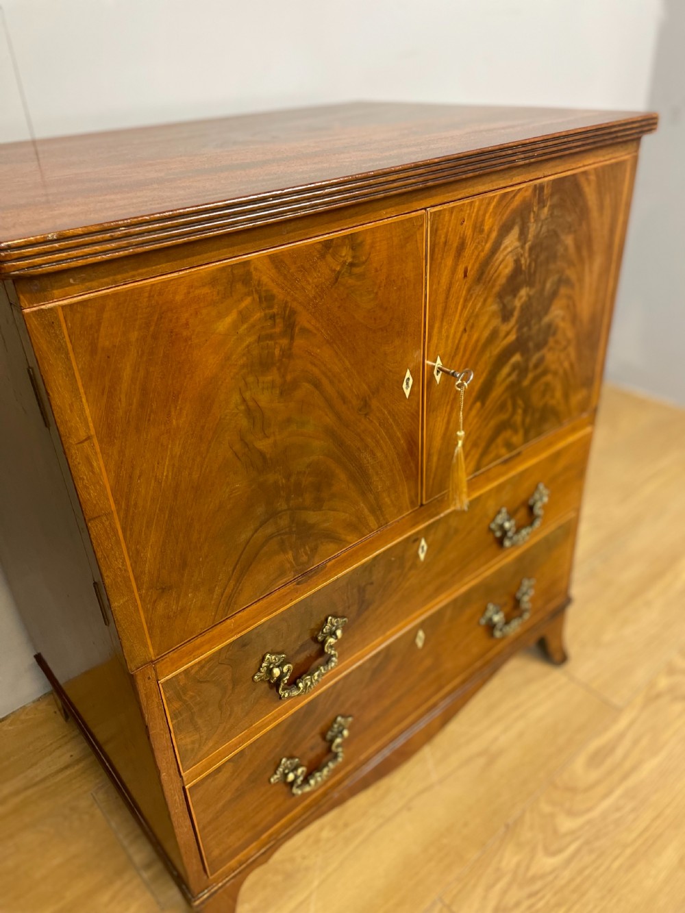 Edwardian flame mahogany  two door side cabinet  View IV
