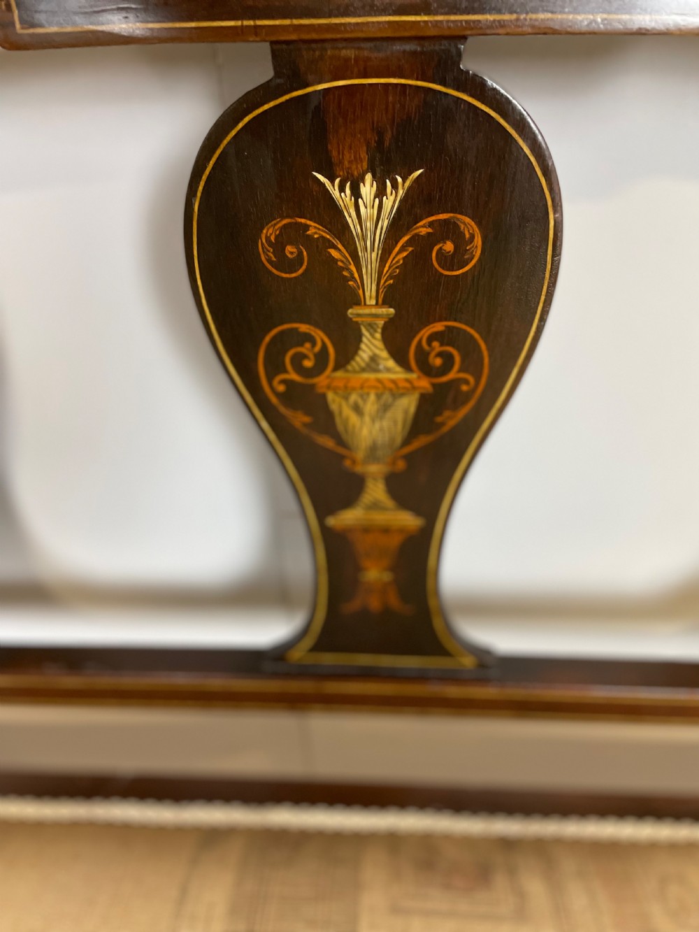 Late nineteenth century inlaid mahogany sofa  View IV