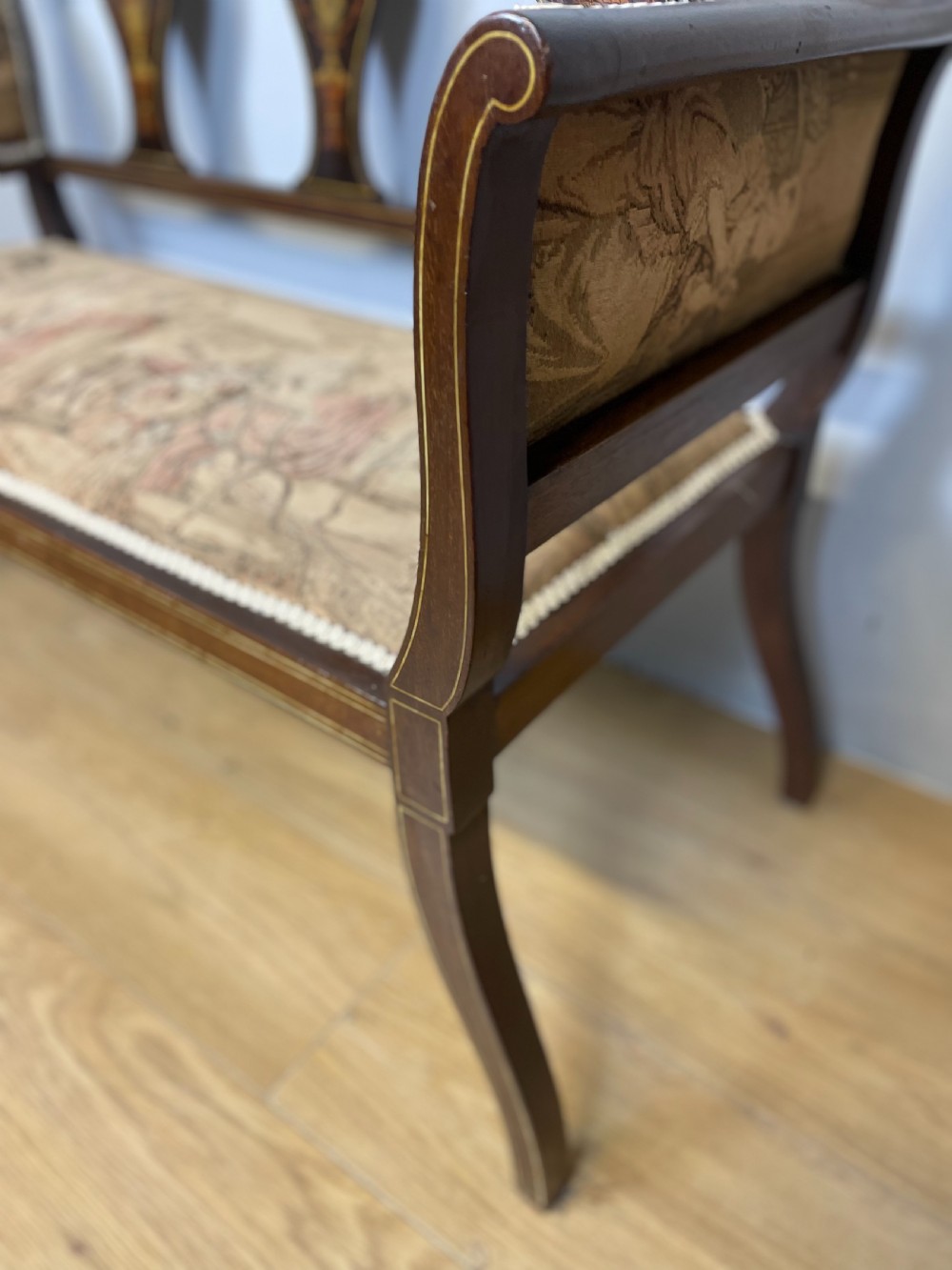 Late nineteenth century inlaid mahogany sofa  View VI
