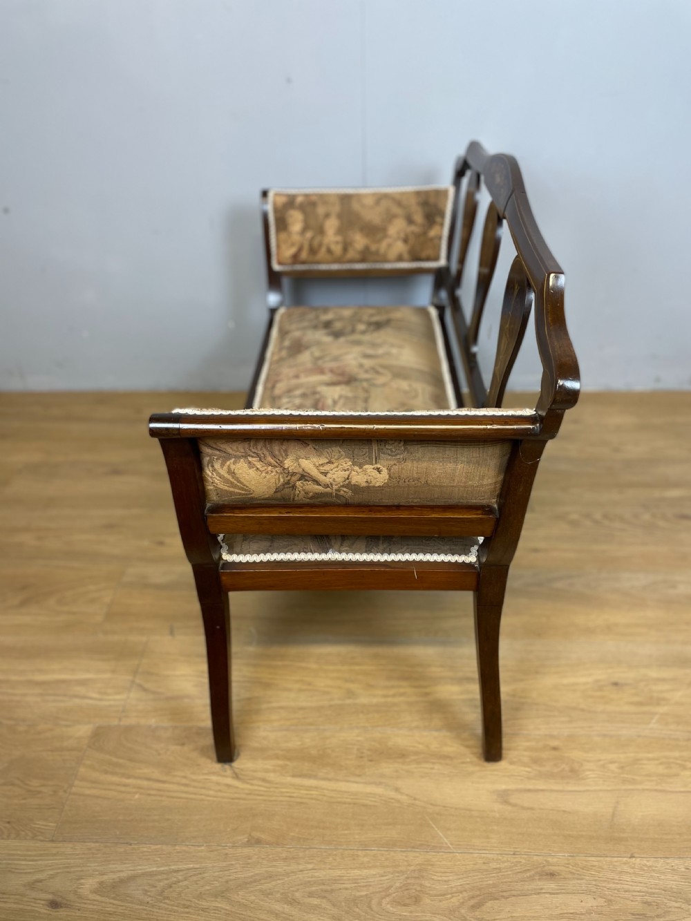 Late nineteenth century inlaid mahogany sofa  View VIII