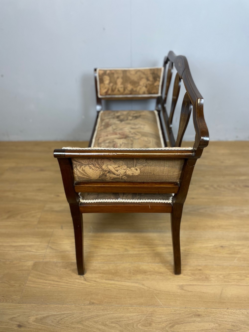 Late nineteenth century inlaid mahogany sofa  View IX