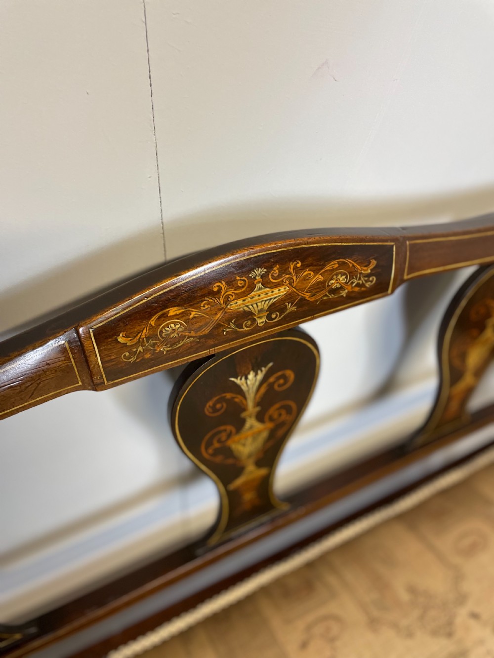 Late nineteenth century inlaid mahogany sofa  View XII