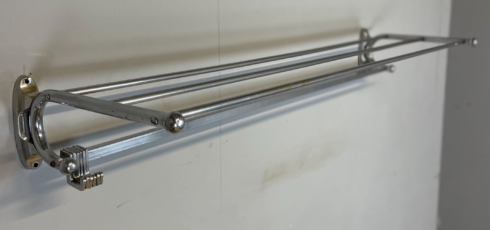 Chrome railway  portmanteau rack circa 1920 View II
