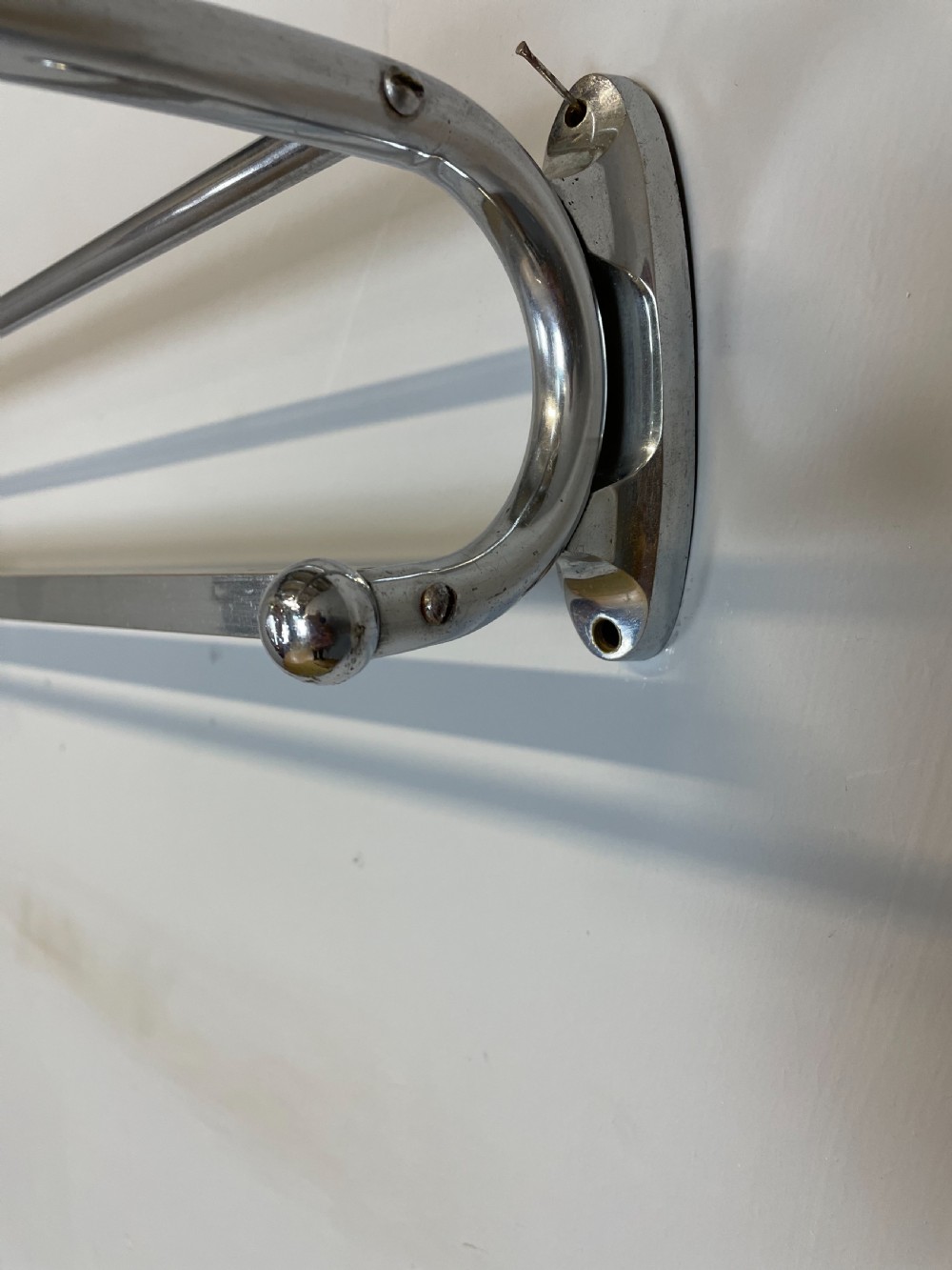Chrome railway  portmanteau rack circa 1920 View X