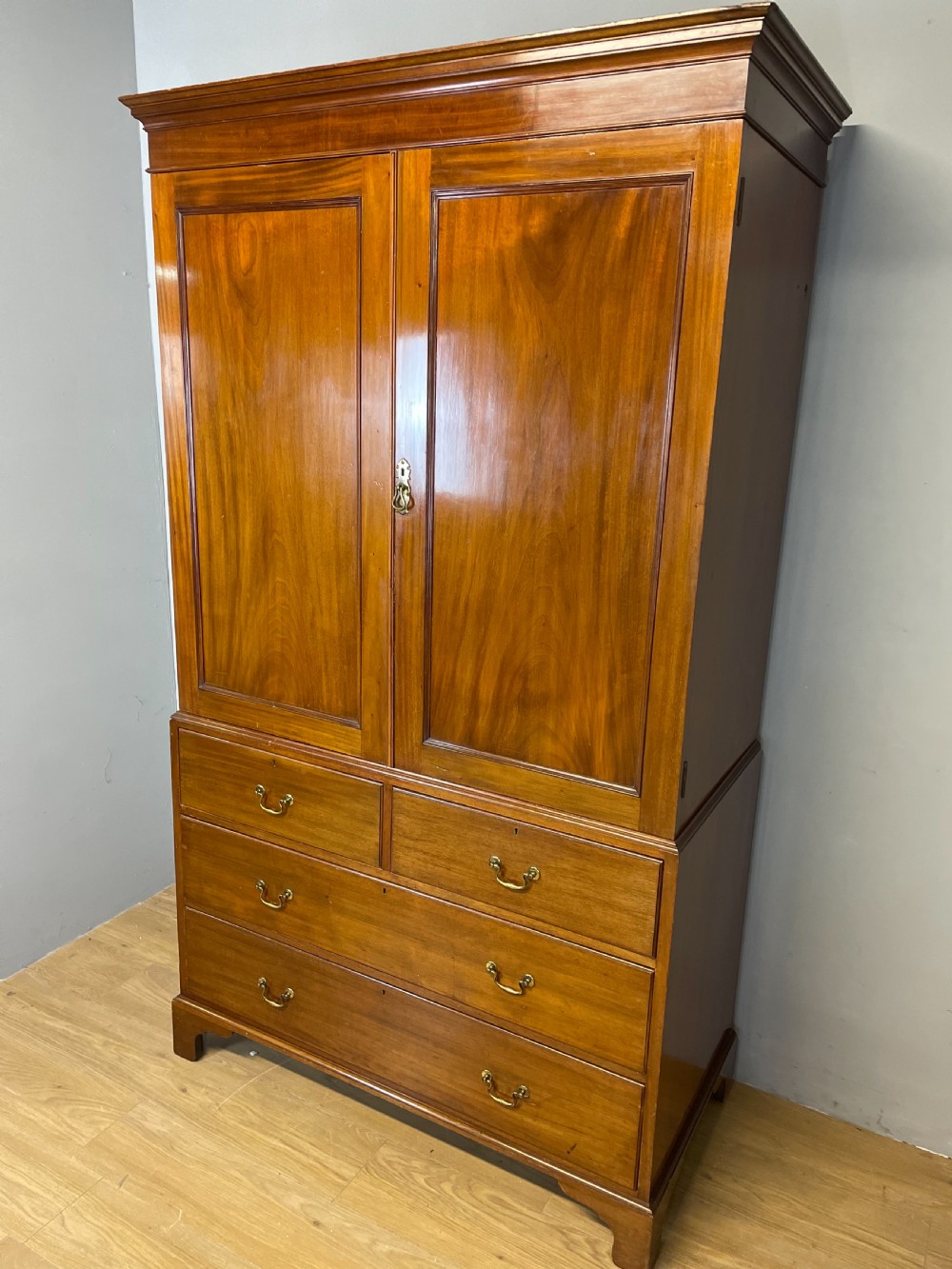 Nineteenth century mahogany clothes press View II
