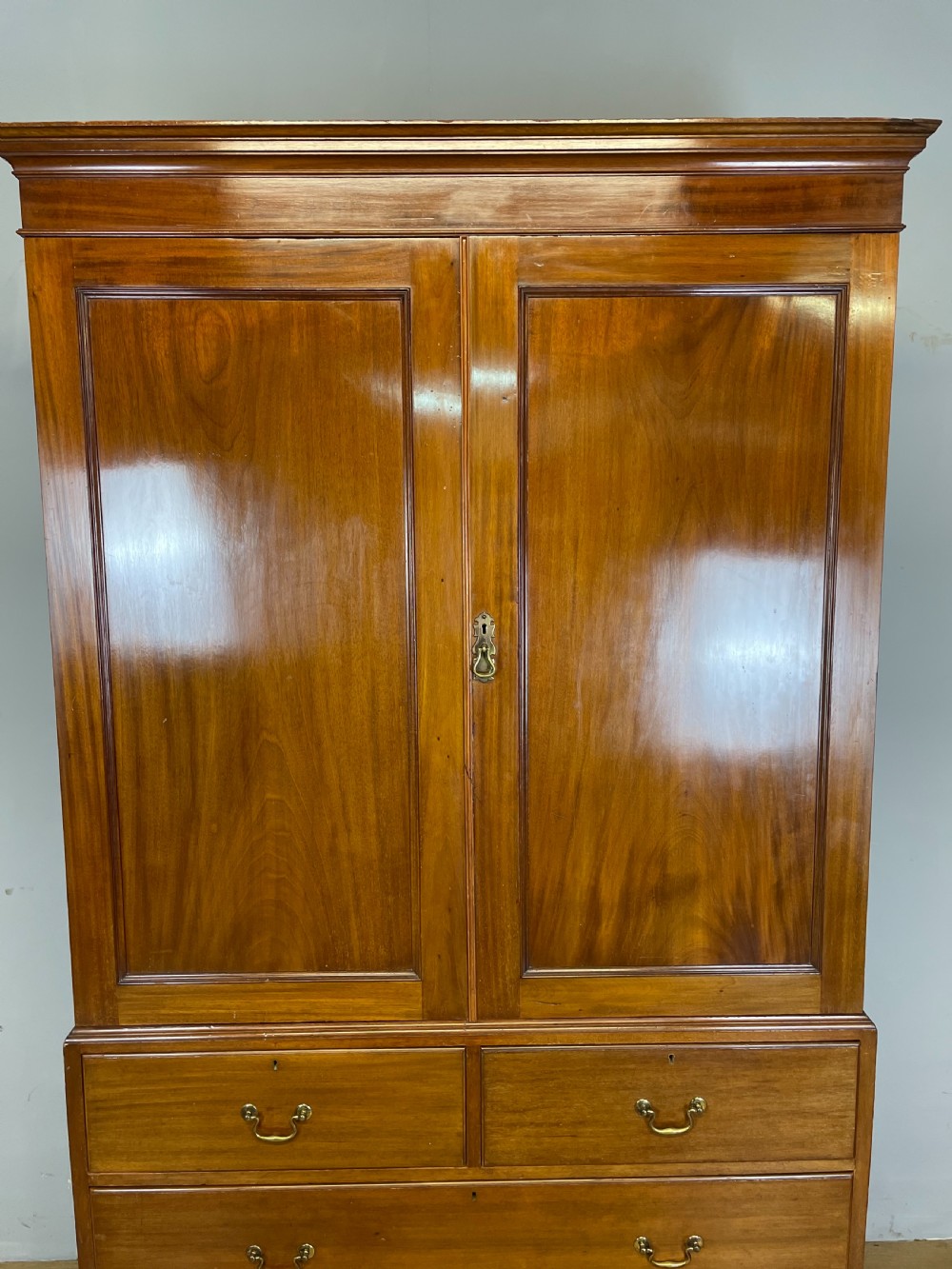 Nineteenth century mahogany clothes press View V